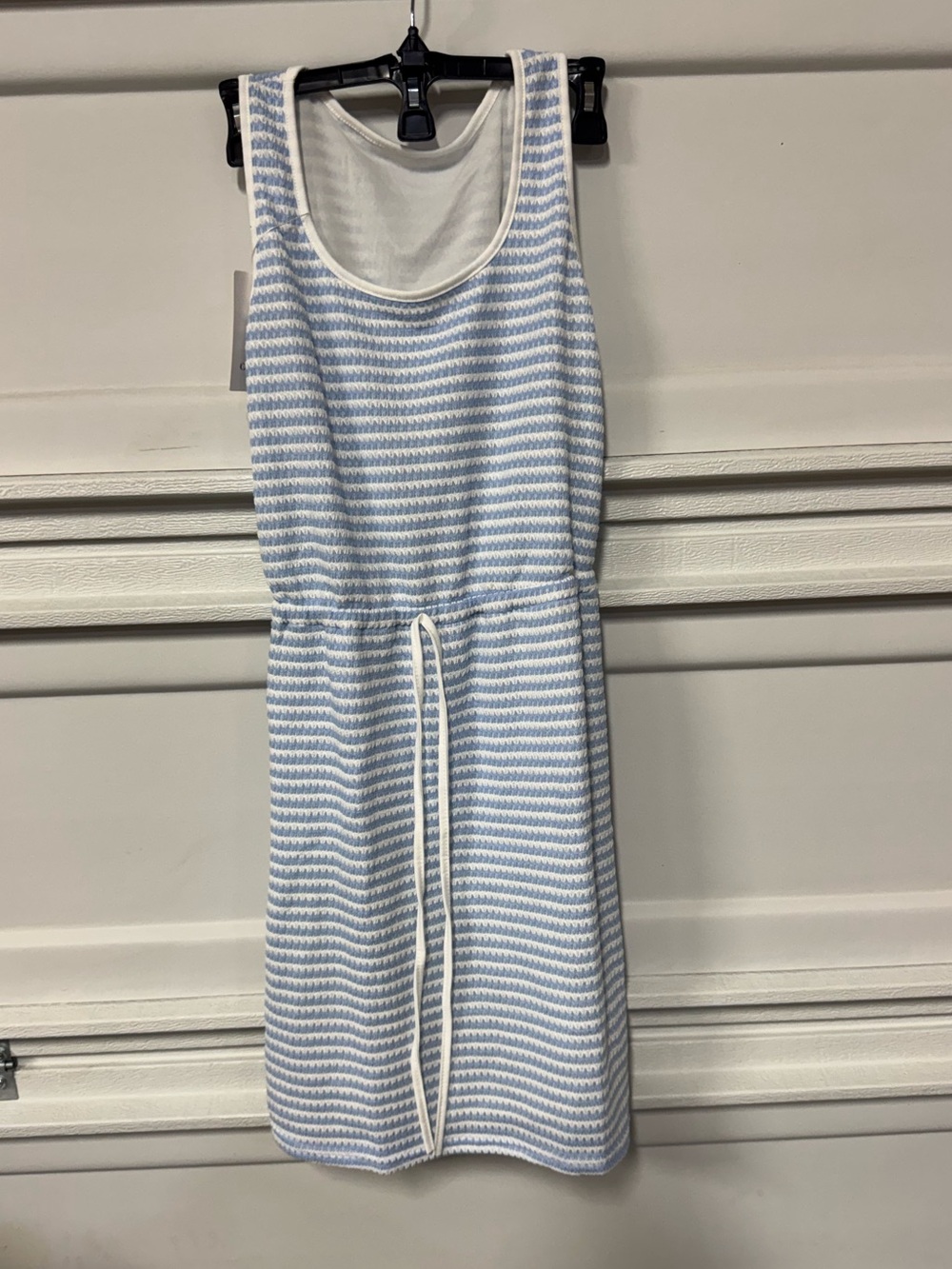 Rosa Clothing Sleeveless Waist Drawstring Striped Dress Small